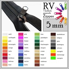 5 m Endlos Reißverschluss 5 mm 0,60 €/m +10 Zipper Spirale Kunststoff Meterware