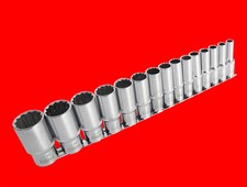 15 tlg. Lange 1/2" Stecknuss