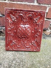 alte Ofenkachel - braun Deko Antik Glänzend 