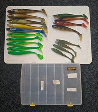 Gummifisch Set Pig Shad, neu und gebraucht mit Köderbox! 15cm, 20cm und 23cm!