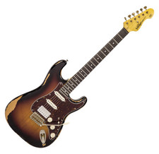 B-WARE Vintage Icon Series V6HMRSSB E-Gitarre HSS Aged Relic-3-Tone Sunburst