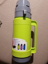 Thermoskanne Isolierkanne Thermosflasche 1L Heiß & Kalt Kanne 31cm mit 2 Bechern