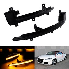 2X LED Spiegelblinker Blinker Schwarz Linse Für Audi TT TTRS 8J R8 42 2007-2014