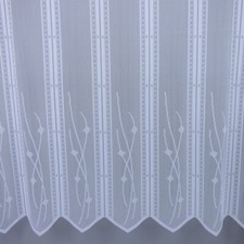 Scheibengardinenstoff weiß Musterung 110cm hoch