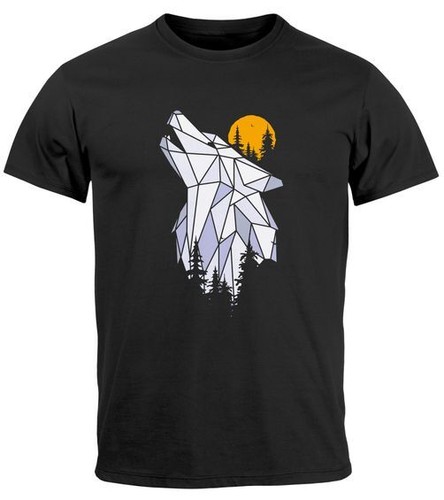 Herren shirt polygon print - herren, t-shirt