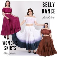 Gypsy Damenrock 4 Ebenen 25 Yard Bauchtanz Baumwolle 30 Farboptionen verfügbar