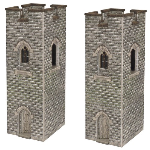 Set von zwei burg wachtürmen - set, burg-wachtürmen