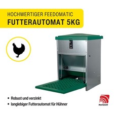 Futterautomat Hühner Geflügelfutterautomat mit Trittklappe verzinktes Metall 5kg
