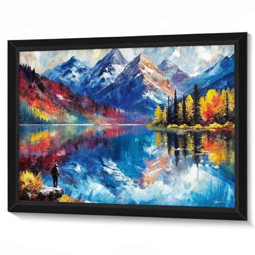 Bergblick wand öl stil - bergblick,