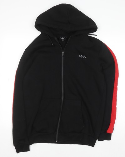 Boohooman schwarzer hoodie mit - hoodie,
