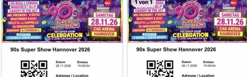 Tickets 90s super show - 2,