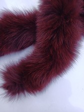 Pelzschal Pelzkragen Blaufuchs Kirschrot Federleicht  Geschenkidee 85 Cm