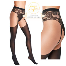 ANDY TIGHTS by Wolford M Fairly Light Black Verführerische Straps Optik Strapse