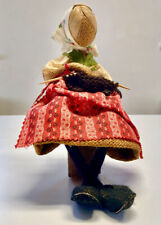 Schöne Rupfenpuppe, Dirndlpuppe, mit Strickzeug, Vintage, Südtirol, Morly, 21cm