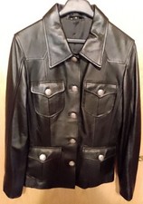 Damen Lederblazer, Metallknöpfe, schwarz, NEU, mit 4 Taschen, Gr. 36 bes. weich.