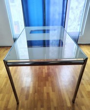 Glastisch Esszimmer, Tischbeine Chrom - Esszimmertisch