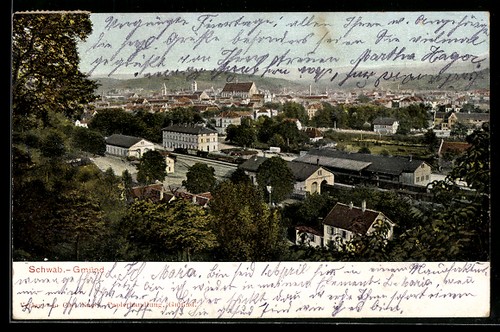 Ansichtskarte schwäbisch - ansichtskarte,