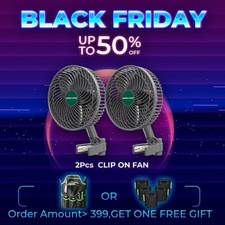 2PC Mars Hydro 6'' Grow Tent Clip Fan Auto-Oscillating Smart Fan, APP-Controlled