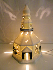 Keramik Winterturm mit Beleuchtung KIRCHE WEIHNACHTEN WEIHNACHTSKIRCHE .