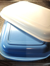 Tupperware Ultra rechteckig 3,5 l u. 1,75 l rar blau Braten Backen Einfrieren