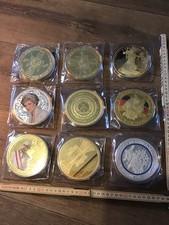 9 x 100 mm Gedenkmünzen vergoldet versilbert Konvolut - weitere Auktionen 
