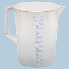 Hünersdorff Messkanne Messbecher 5 Liter Kunststoff Polypropylen transparent