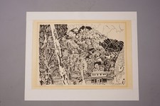 Michael Adams Durckgrafik Lithografie Silhouette Seychellen Kunst Art Design