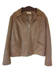 ?Biker Jacke Velourlederimitat Schlangenprint  taupe  Gr. 46/48 neu