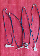 4x Halsband, Modeschmuck, Musikinstrument-Anhänger aus Holz, Handarbeit