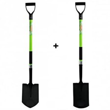 Gartenspaten Spitzspaten + Spaten Rund Fiberglasstiel Feldspaten grabspaten SET