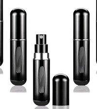 3x 5ML Parfümzerstäuber,  Mini Sprühflasche, nachfüllbar in Schwarz