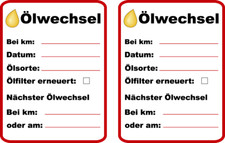 Aufkleber Ölwechsel Öl gewechselt Service Kundendienst Wartung Auto KFZ