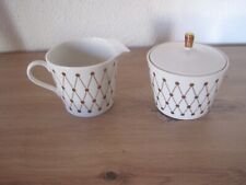 Melitta Zürich Zuckerdose mit Deckel 5 - 21  Milchkännchen 5 - 17 weiß gold 