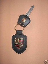 BRAND NEU MIT LED FÜR PORSCHE 924 944 968 SCHLÜSSEL ROHLING + LEDER ANHÄNGER NEU