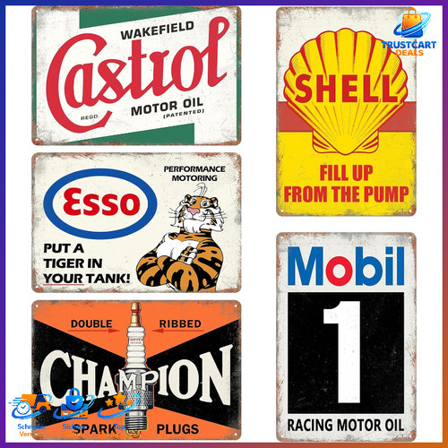 Metallschilder retro 5er set - metallschilder,