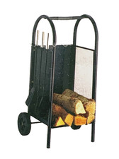 Kaminholzwagen mit Besteck
