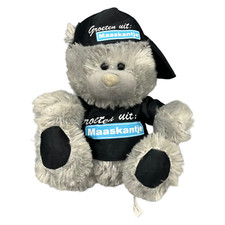 New Kids Maaskantje Teddy Bär Stofftier Plüsch Kuscheltier Kappe Grau Holland 25