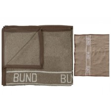 BW Wolldecke braun 220 x 130 cm Decke Schlafdecke Schrift Bund Nato Winterdecke