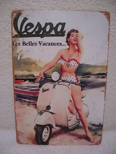Blechschild vespa roller - blechschild,