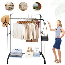 Kleiderständer Freistehender Kleiderbügel Doppelruten,Klamotten Ständer,Rack