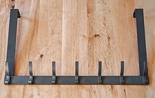 Garderobenhakenleiste anthrazit/grau - 2 x 7 Haken - 48 x 28,5 cm - Türgarderobe