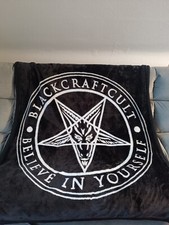 Blackcraftcult Pentagramm Decke schwarz  Ziegenkopf Satan Tagesdecke