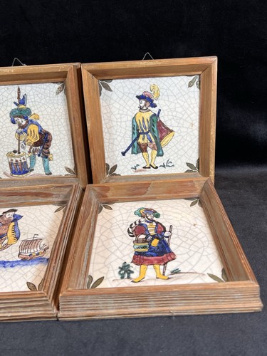 Gerahmte antike polychrome - 6,