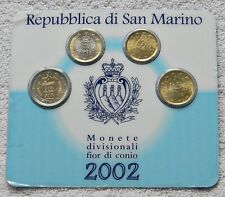 SAN MARINO: Kursmünzen 2002, original verschweißt, 20 Cent - 2 Euro, Box A