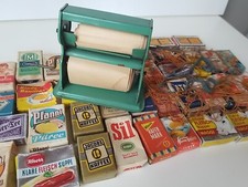 Vintage Papierabroller Kaufmannsladen Puppenstube Pappdosen Einkaufsnetz, 40 tlg