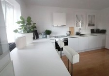 Küchenzeile, Holzfarben Weiß, 6 Teile Ingesamt 4 Meter Breid