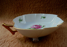 AK Kaiser Porzellan Blattschale - rote Rose - L: 14,0 cm / TOP