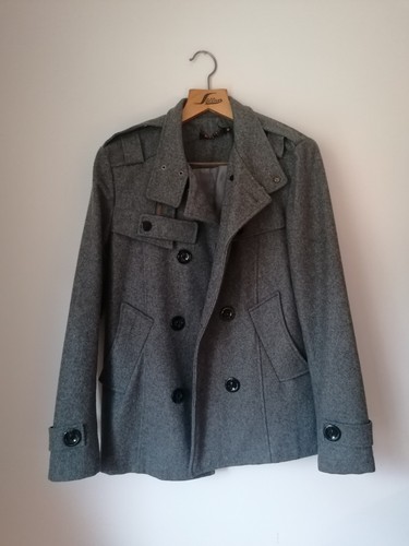 Grauer kurzmantel dufflecoat - grauer,