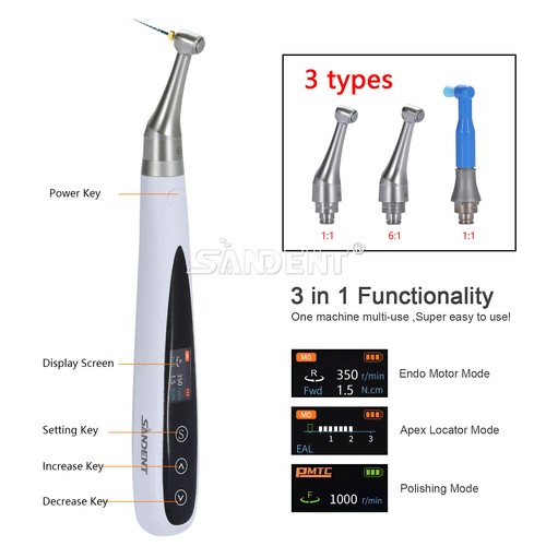 Dental endomotor mit - 3-in-1,