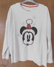 Hausanzug aus Nicki mit Micky Mouse  eierschale + schwarz Gr. XL - TOP